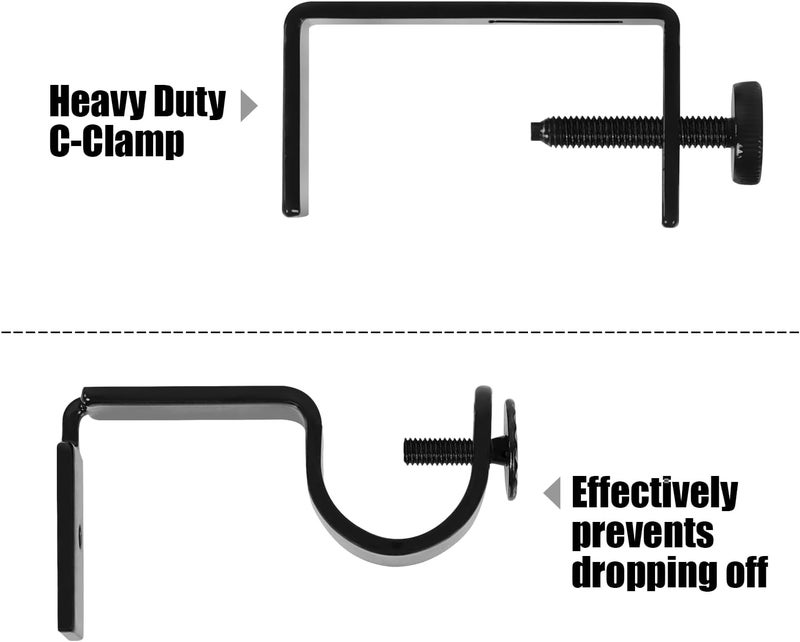 INSFITY Outside Mounted Blinds Curtain Rod Bracket (Only Fit for 1.3-2 inches Rectangle Headrail) No Drill No Tools Required (Patent Depending) - Image 4